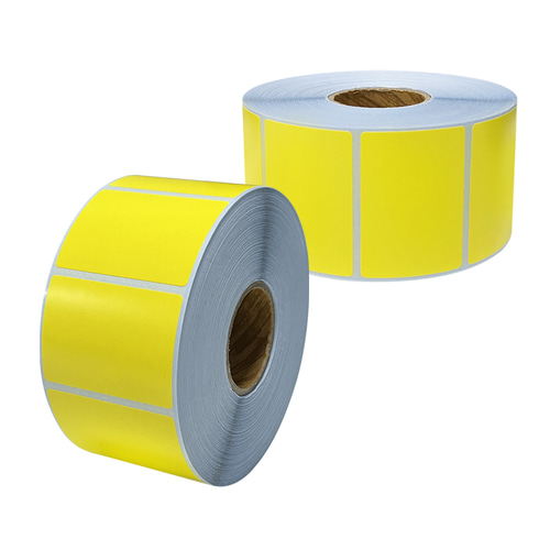 컬러유포 (노란색) 55x40(mm) 1500매 40지관/ 컬러라벨 / 신선라벨 / 납품라벨 / 검사라벨